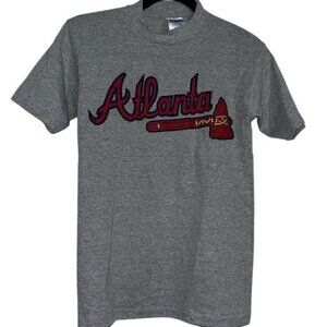 Atlanta Braves Majestic Boys Gray T-Shirt M 90% Cotton 10% Polyester